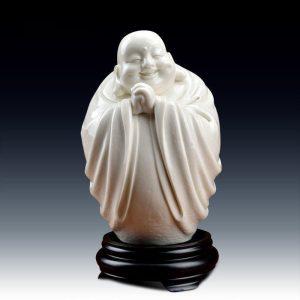 Statue Bouddha rieur Maitreya en céramique