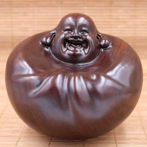 statues bouddha statue bouddha rieur rond bois de santal