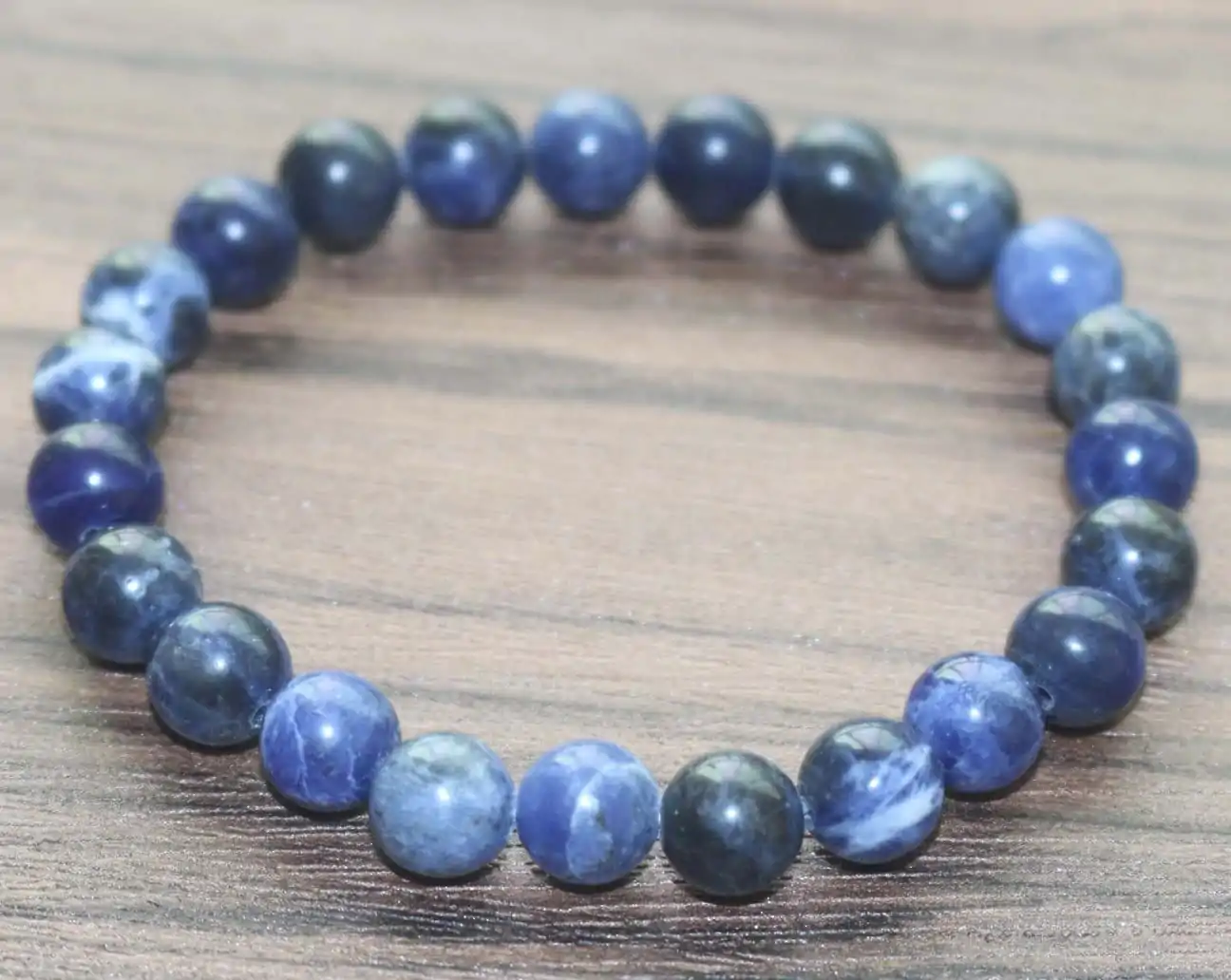 BRACELET MALA BOUDDHISTE EN SODALITE