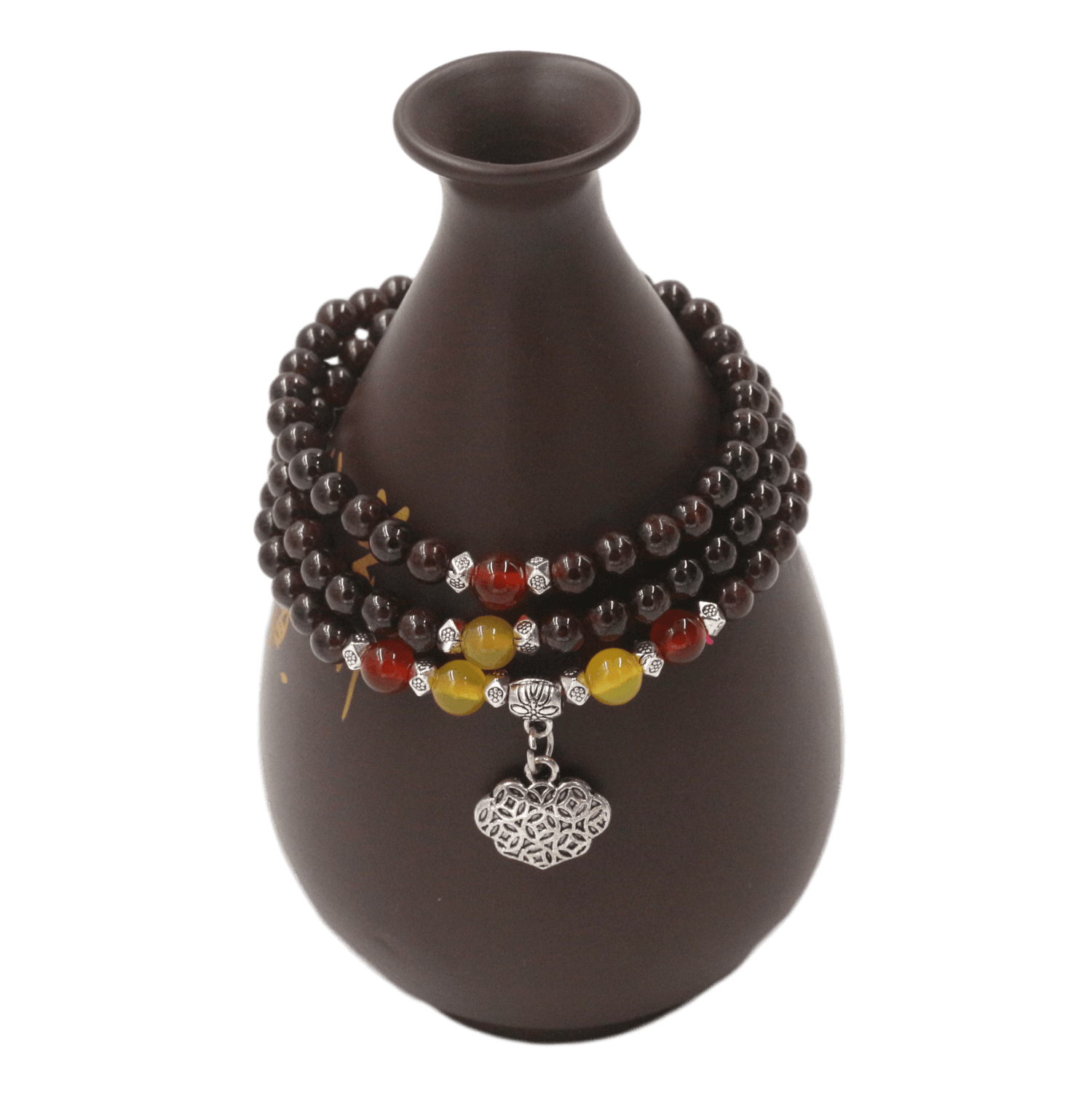 Mala bouddhiste artisanal en grenat