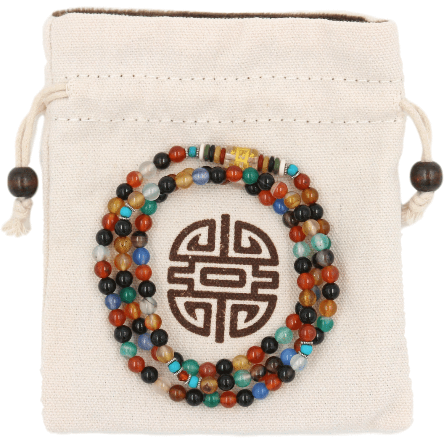 Mala bouddhiste artisanal – 108 perles de grenat