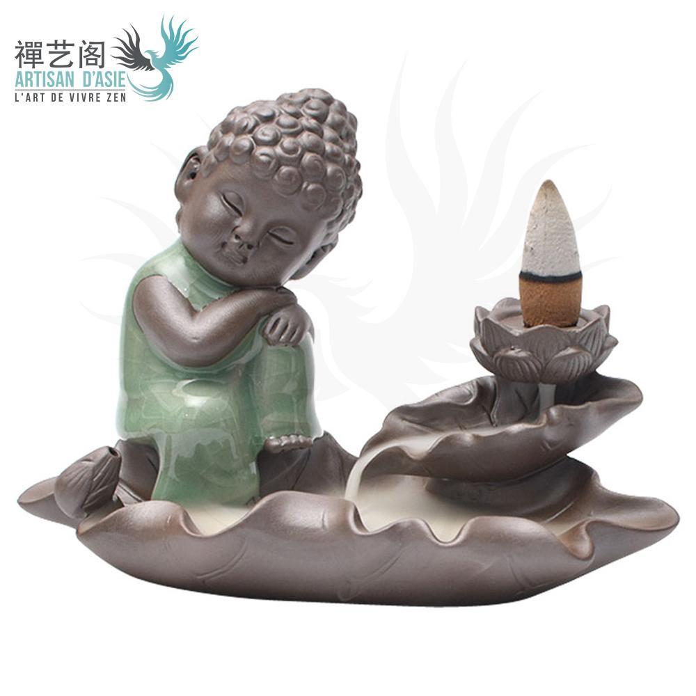 Porta incenso a riflusso Buddha Tathāgata in ceramica