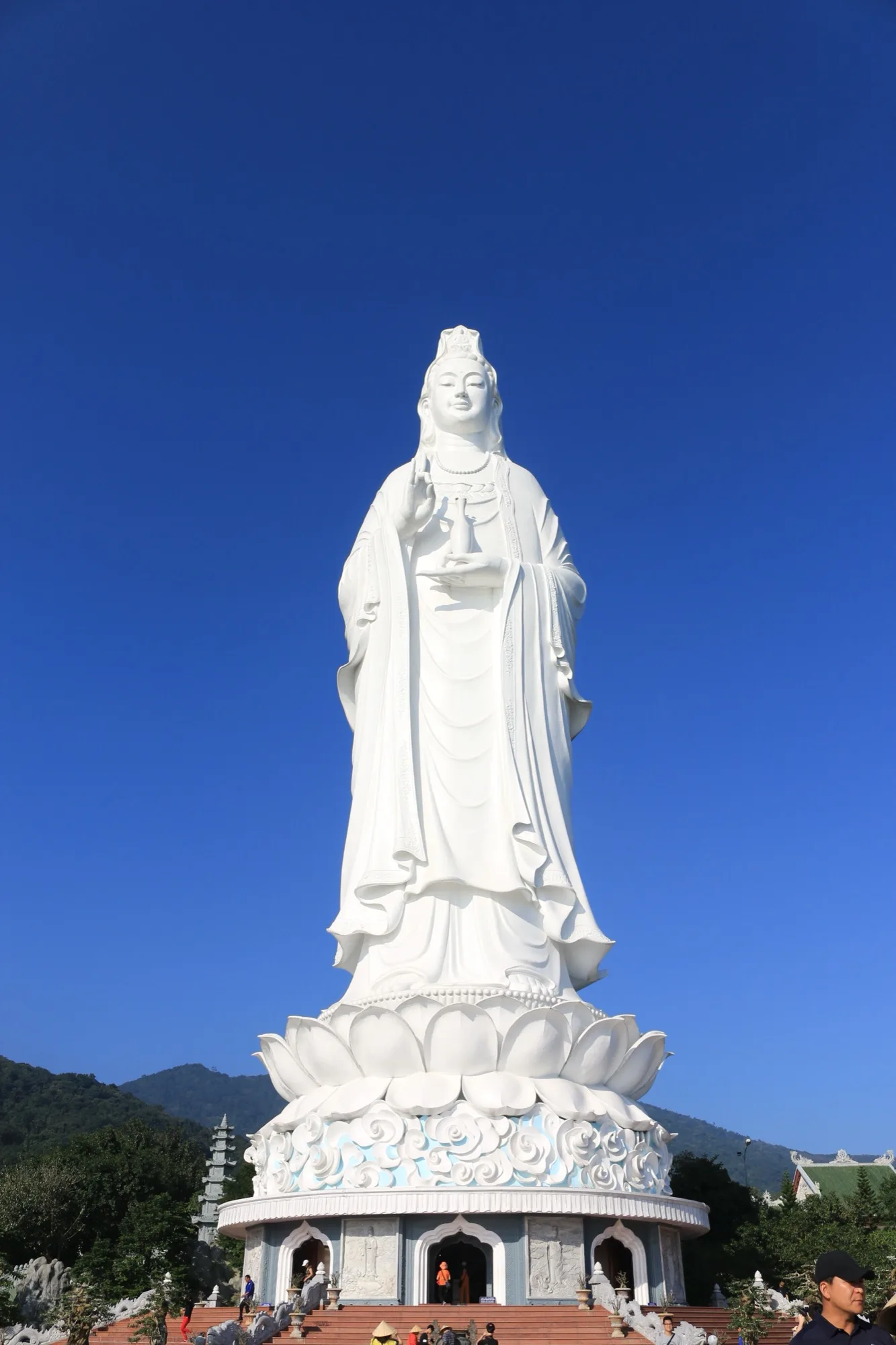The 67-meter Lady Buddha statue at Linh Ung Pagoda on the Son Tra Peninsula, Da Nang, Vietnam