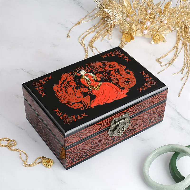 Caja china de madera lacada – Novia en traje tradicional - Imagen 2