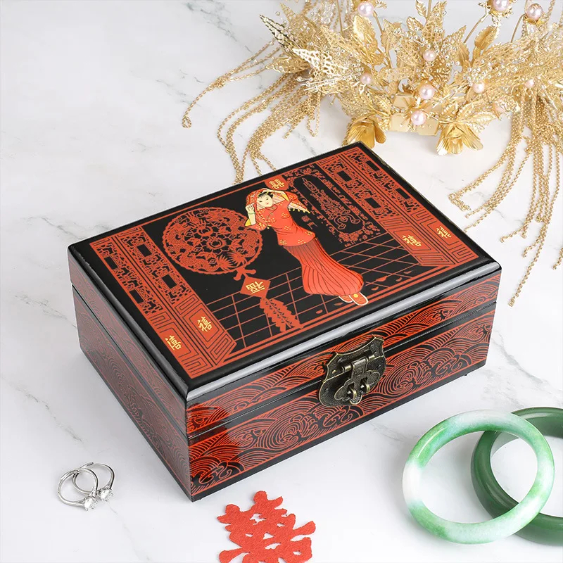 Caja china de madera lacada – Novia en traje tradicional - Imagen 3