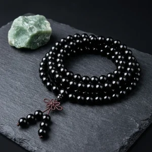Mala en Obsidienne Noire Poliée et Purifiée