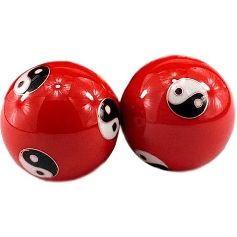 Boules de Qi Gong en Cloisonné, Motifs Traditionnels, Paire de boules de santé chinoises en émail cloisonné, motifs traditionnels peints à la main.